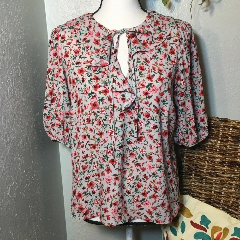 Banana Republic floral blouse